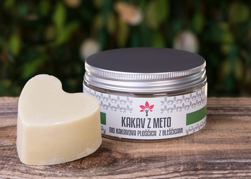 Kakav z meto – Bio kakavova ploščica z bleščicami